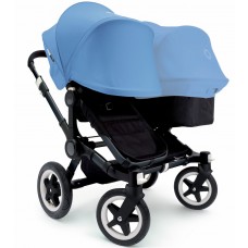 Bugaboo Donkey Duo Stroller, Extendable Canopy - All Black/Ice Blue