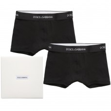 DOLCE & GABBANA Black Cotton Jersey Boxer Shorts (Pack of 2)