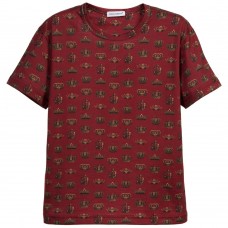 DOLCE & GABBANA Boys Dark Red Crown Print T-Shirt