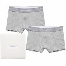 DOLCE & GABBANA Grey Cotton Jersey Boxer Shorts (Pack of 2)