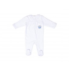 RB Royal Baby Organic Cotton Sleeve Footed Overall, Footie (Little Me) White