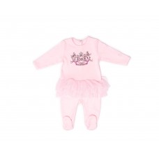 RB Royal Baby Organic Cotton Gloved Sleeve Footed Overall, Footie (Princess Cecilia) Pink