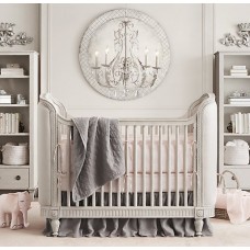 Belle Upholstered Crib Antique Grey Mist
